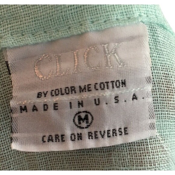 Color Me Cotton CMC Duster Women's Size Medium Seafoam Green Linen 3/4 Sleeve - Picture 8 of 8